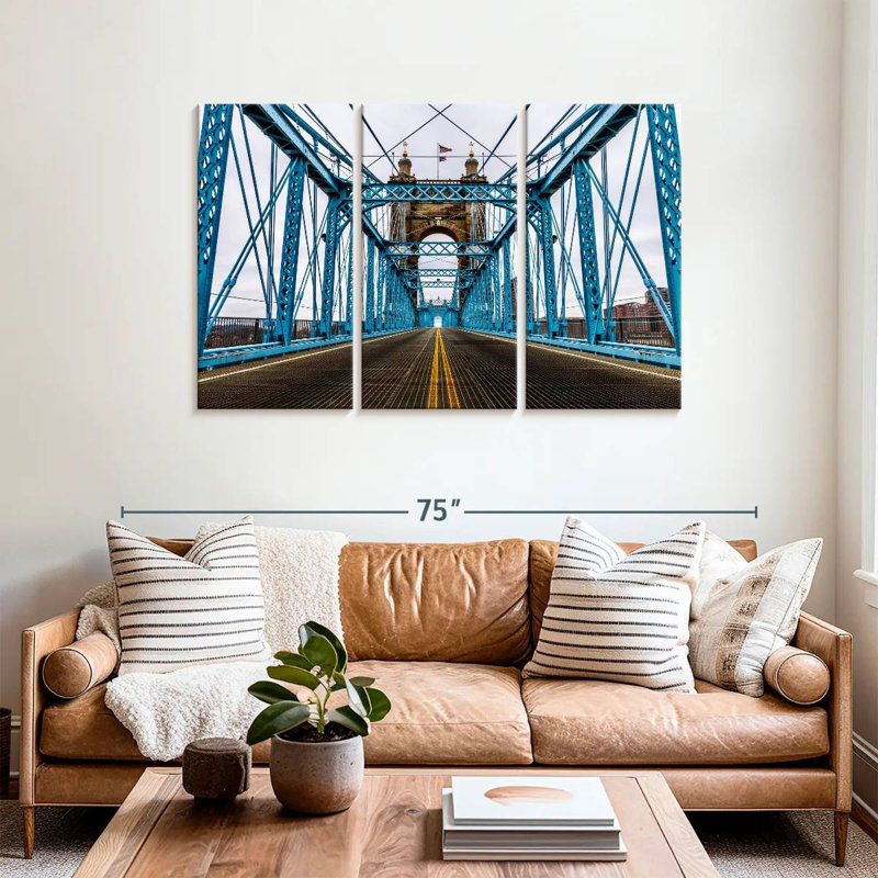 Blue Cincinnati Bridge, 36" H x 57" W