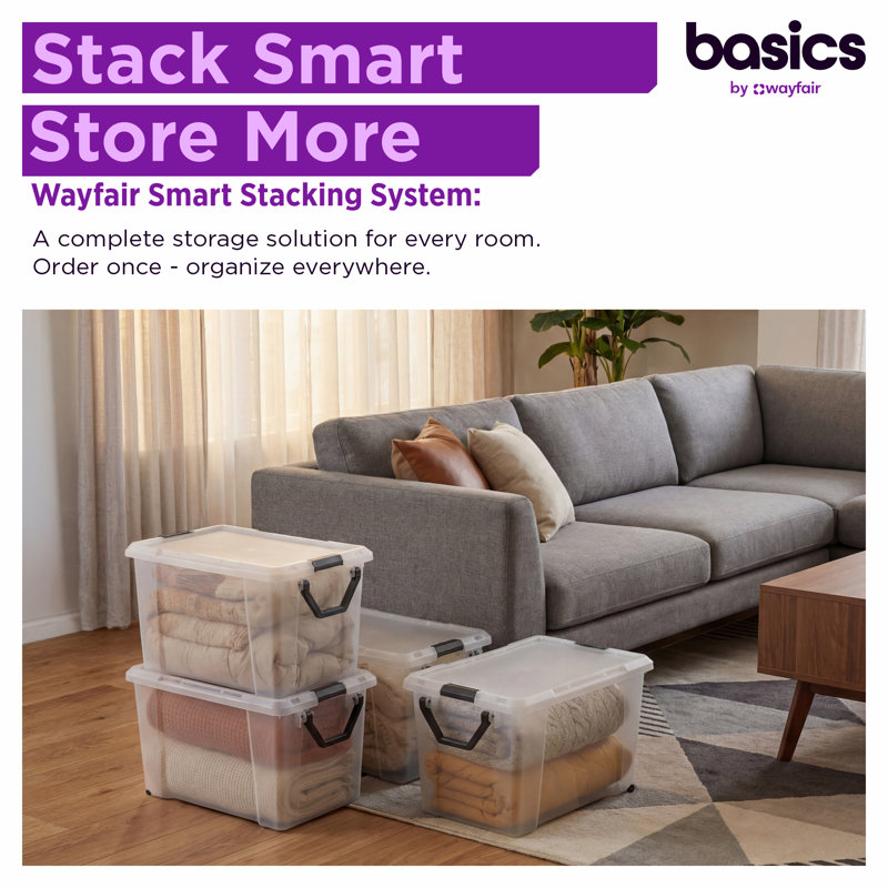 Wayfair Basics Wheeled Latched Tote 32 Gal