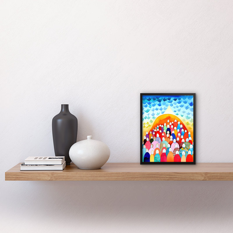Sermon On The Mount Christian Folk Art Artwork Framed Wall Art Print 9X7 Inch