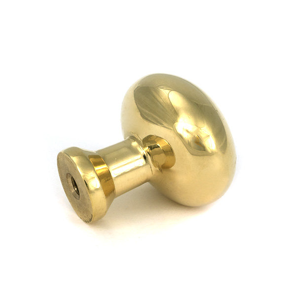 Moore Cabinet Knob, Polished Brass, 1.26" Knob Diameter