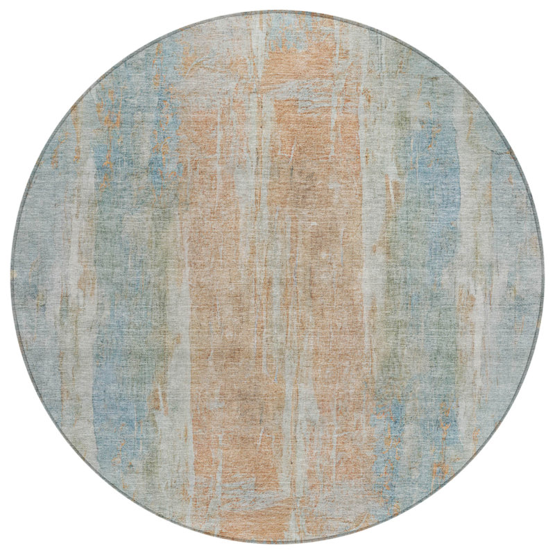 Machine Washable Indoor/Outdoor Matteson ACN2309 Abstract Rug, Round 8'