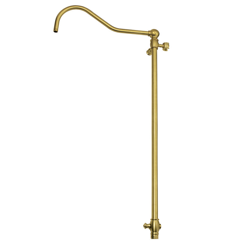 Kingston Brass Vintage 60-Inch Add-On Shower with 17-Inch Shower Arm, Brushed Brass
