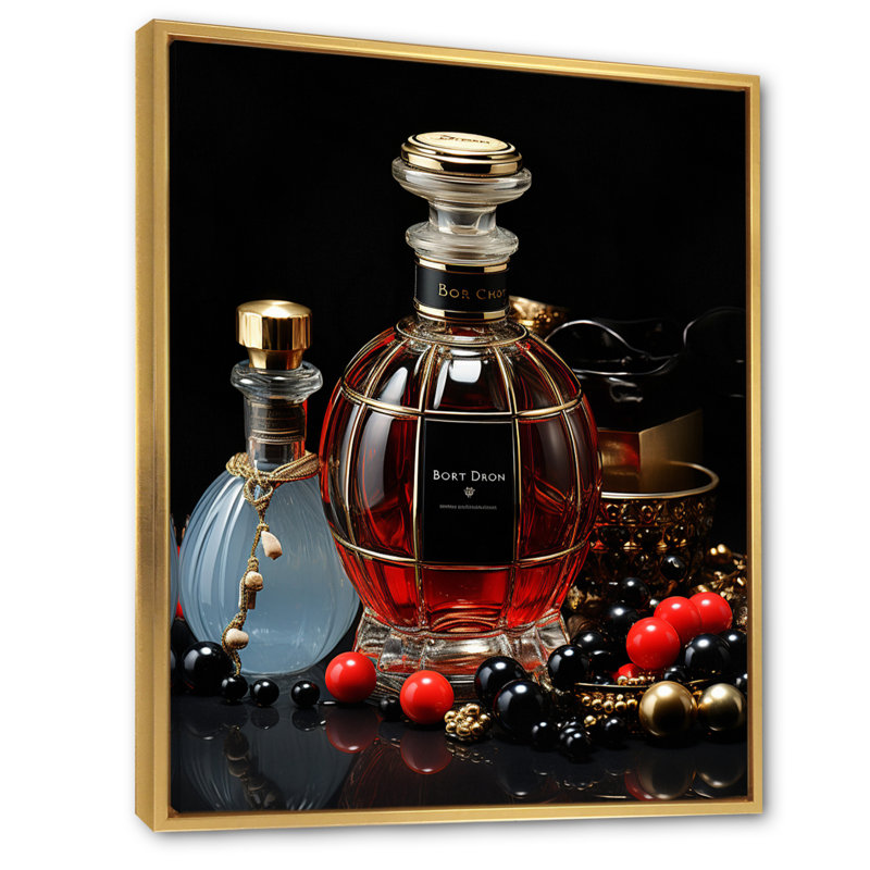 Sheppey Fashion Perfume Fusion - Imprimé, H 32 po x l 24 po x P 1 po, Cadre flottant doré