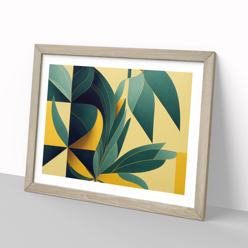 Delicious Abstract Flowers - Single Picture Frame Print, 46cm H x 64cm W x 2cm D, Oak