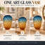 Vase de table contemporain en verre bleu 11 pouces pour décor moderne de salon et de maison