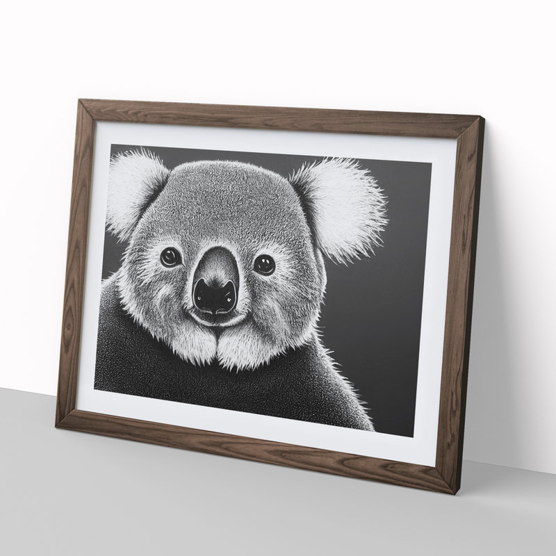 Koala Bear - Framed Print, 34cm H x 46cm W, Walnut Framed