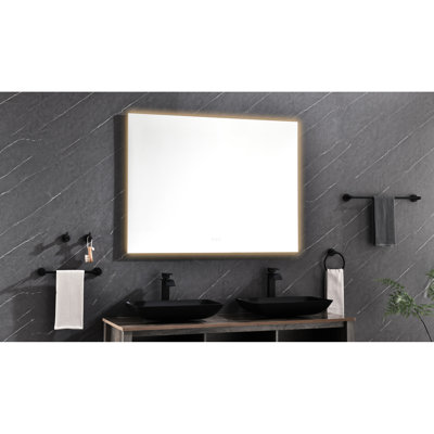 48 X 36Inch Bathroom Vanity Mirror With Led Back And Fog, Wall Mounted, Adjustable For A Stunning Effect Mirror, 48X36inch, Fog Feature, Optimal Beauty Routine