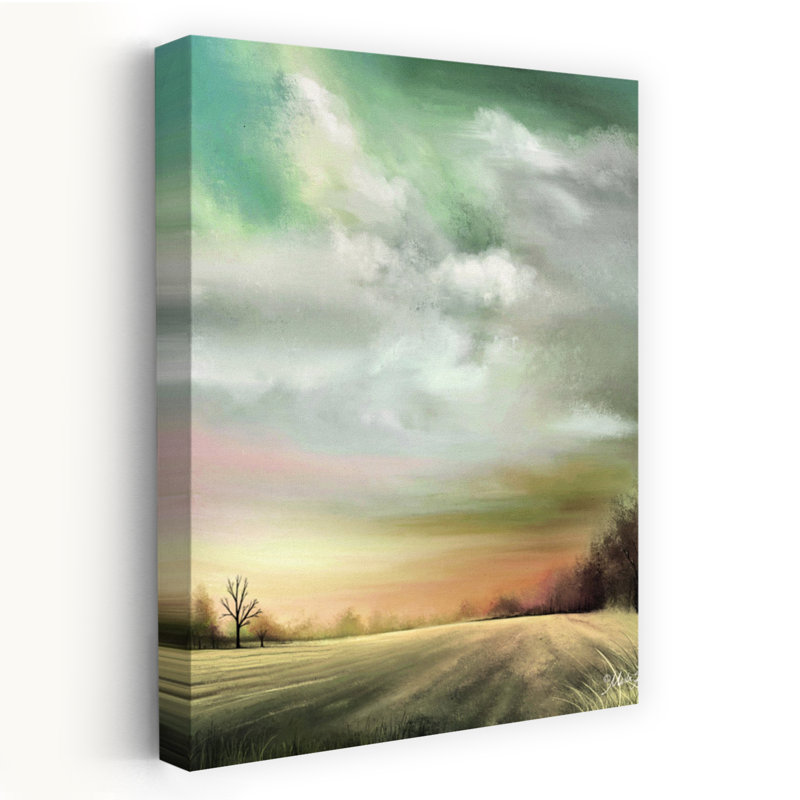 Nuage au coucher du soleil, paysage contemporain abstrait, art coucher de soleil, H 24 po x l 16 po