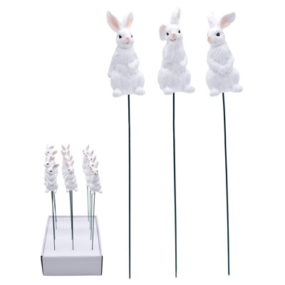  Resin Easter Bunny Picks In PDQ S/12 Home Decorations Easter