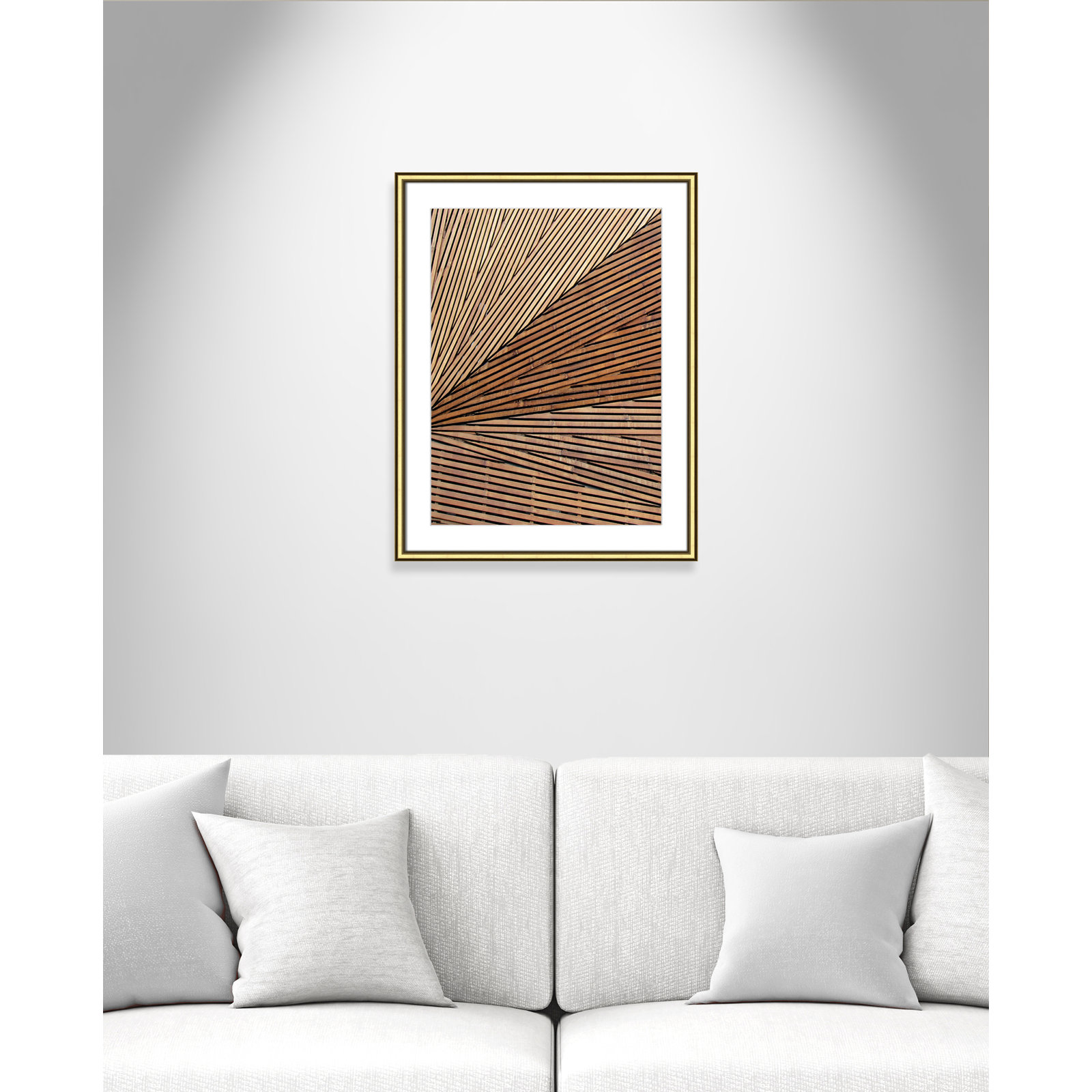 Fayette "Geometric Wood Panel 1" Print, Gold, 24.25" H x 18.25" W x 0.88" D