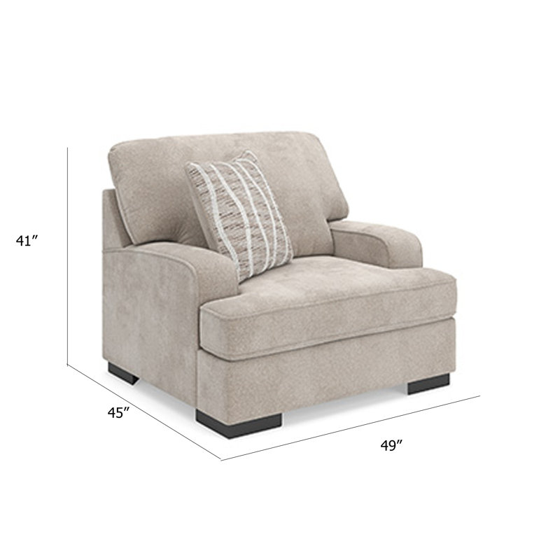 Fauteuil d'appoint surdimensionné 1 pièce, coussin taupe en polyester Nécy