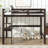 Twin High Loft Bed with Built-in Desk and Safety Guardrails