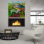  «Deep Ridge Red Hill» par Allan Friedlander, art mural en verre acrylique, 36 po x 36 po-670621699