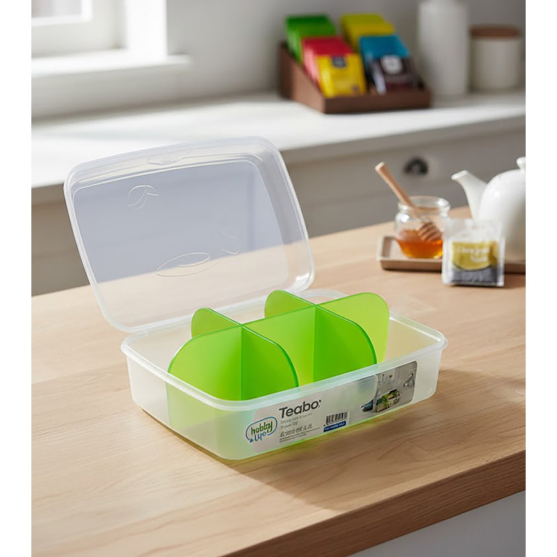 BeHomely Cengiz Plastic Tea Pot And Tea Box Set