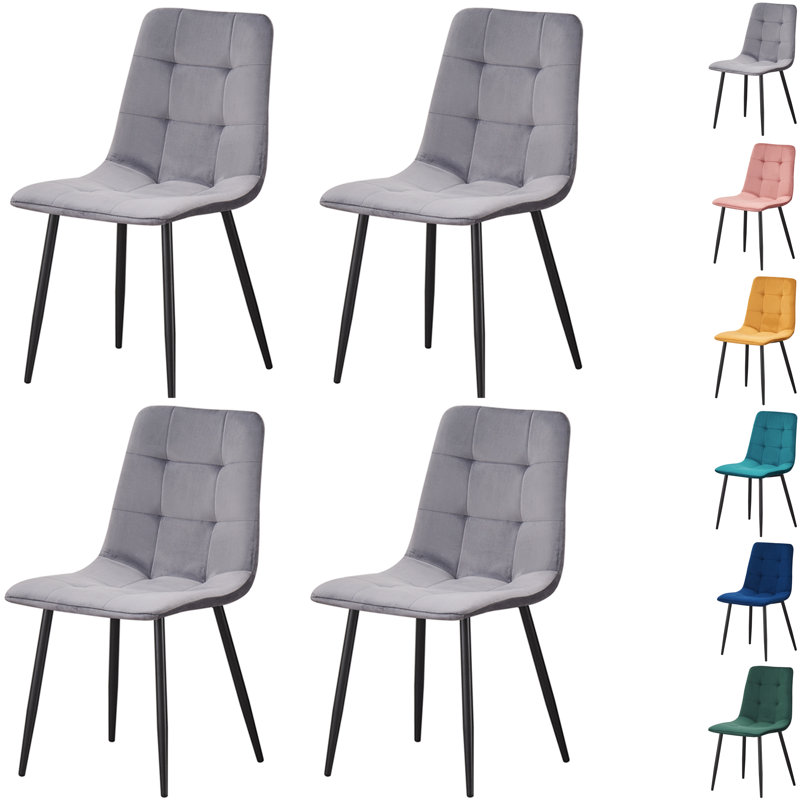 Upholstered Velvet Dining Chair, Grey