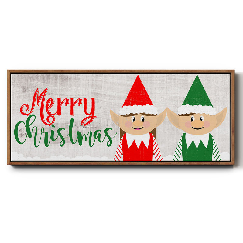Christmas Elf Couple- Framed Canvas