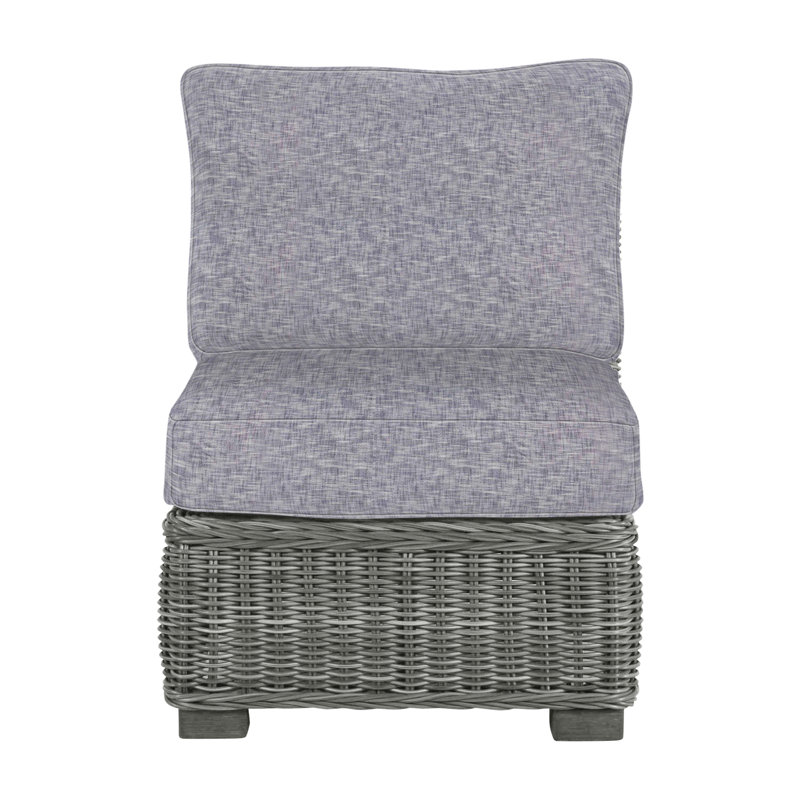 Fauteuil de chambre modulaire rustique tissé - gris ardoise, Gris ardoise, InsideOut® Rollo ‑ lin Chambray, Pas de soudure