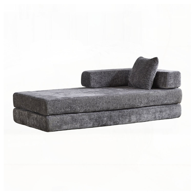 Canapé-lit convertible Chenille, Gris foncé