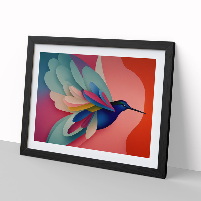 Special Abstract Hummingbird - Framed Print, Black, 25cm H x 34cm W x 2cm D