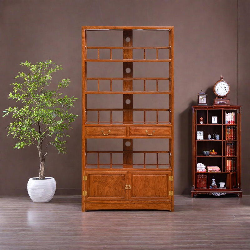 Chinese style solid wood simple bookcase