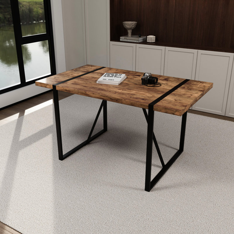 Table de salle à manger de 55 po Mid Century, Brun