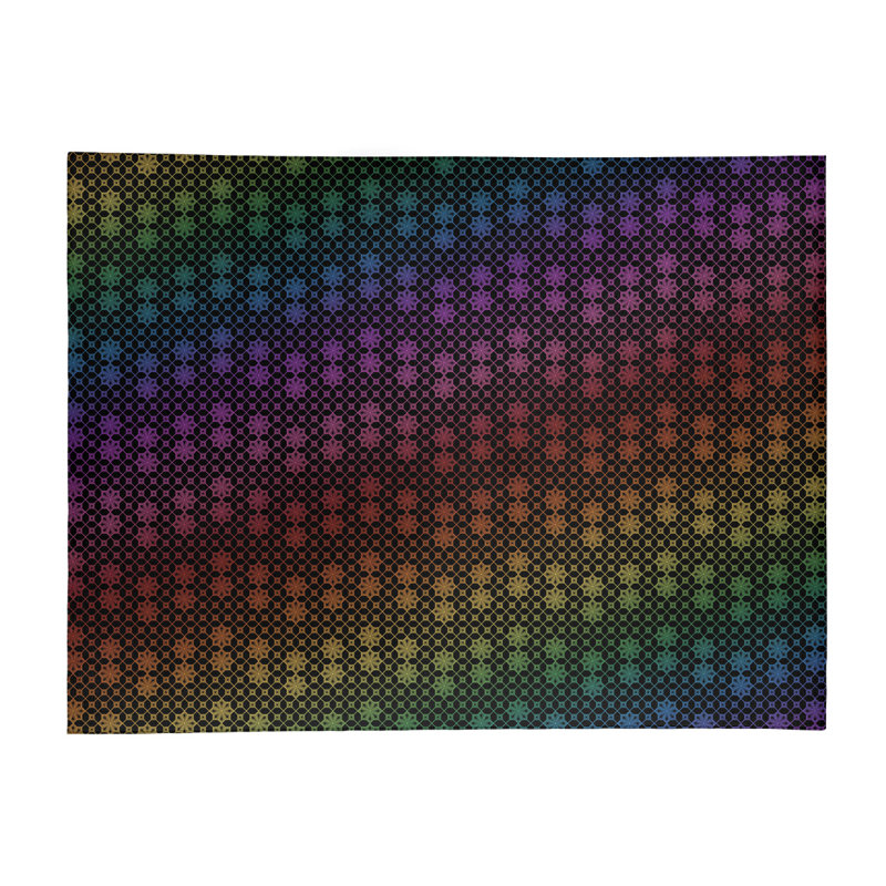 Tapis de treillis noir/mauve dégradé, Rectangle 5 pi x 7 pi