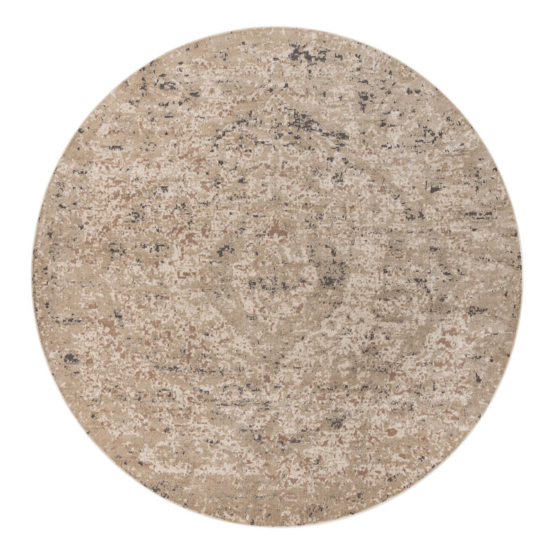 Cantrell Oriental Beige Area Rug, Round 13'1"