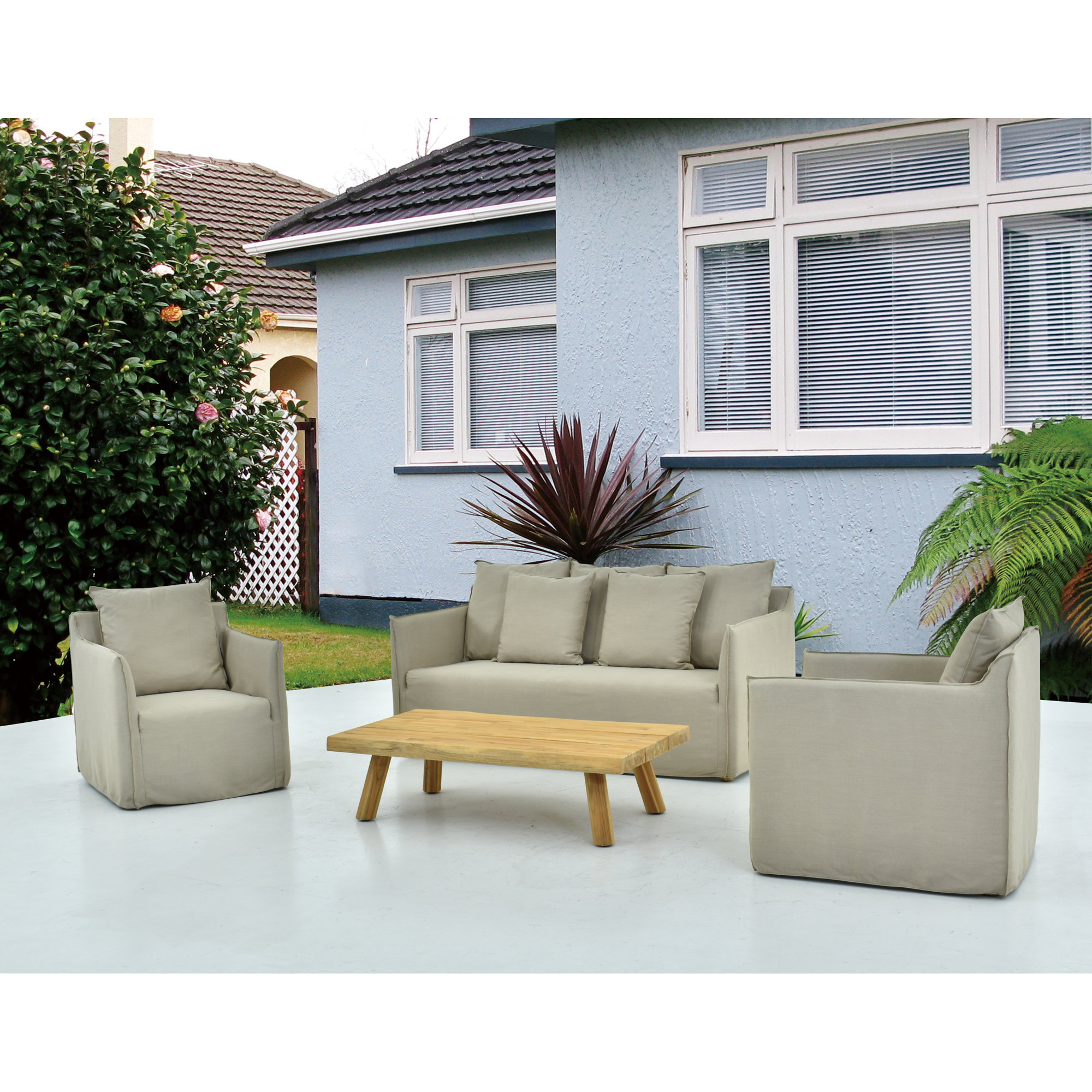 Daphne Upholstery Patio Sofa, Sandle