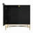 2 Door Accent Cabinet with Raised Wave Pattern and X-Shaped Metal Legs for Modern Storage