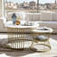 70Cm Nesting Coffee Tables (Set Of 2), Glam Round Tables With Top & Gold Cage Frame-1657607798