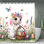 Rideaux de douche Happy Easter Bunnies & Eggs pour salle de bain, 71 po x 71 po