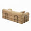 Canapé-lit convertible 4-en-1 avec tissu bouclé-133064700