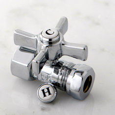 Kingston Brass Millennium 1/2-Inch FIP x 1/2 or 7/16-Inch Slip Joint Quarter-Turn Straight Stop Valve