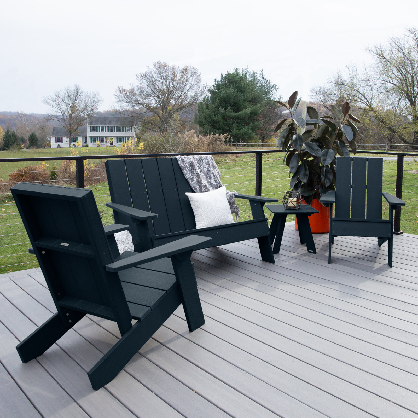 Byrnes 4 - Person Patio Conversation Set, Federal Blue
