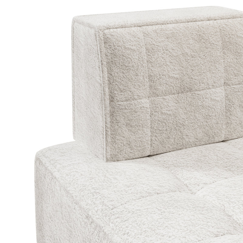 Fauteuil modulaire en sherpa avec assise profonde