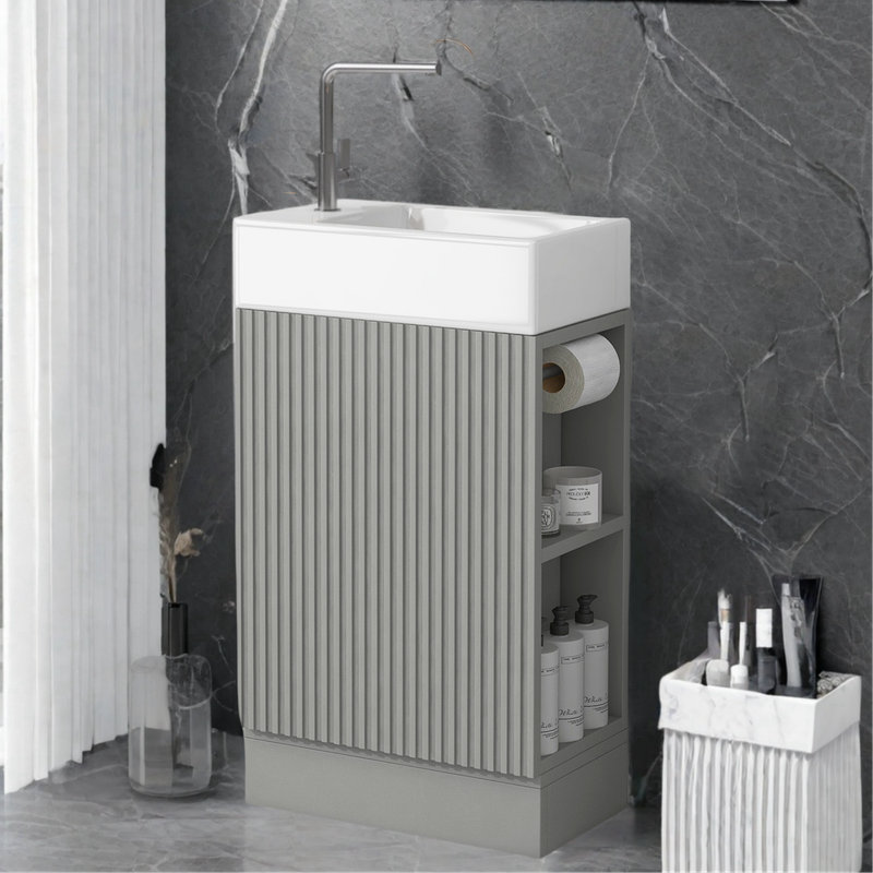 Ensemble de meuble-lavabo simple 18,6 po Keiler, Gris