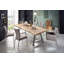 Taya Solid Wood Top Metal Base Dining Table-995596112-995596115