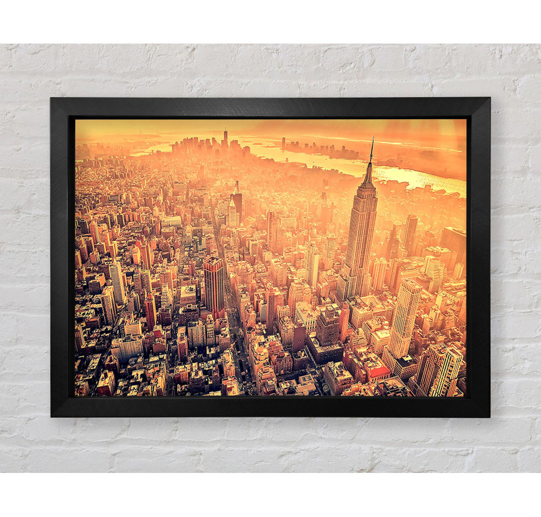 New York City Luftaufnahme Retro - Druck