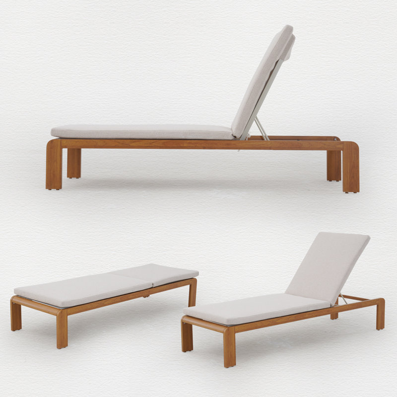 Méridienne réglable entièrement en aluminium avec coussin amovible Ryad