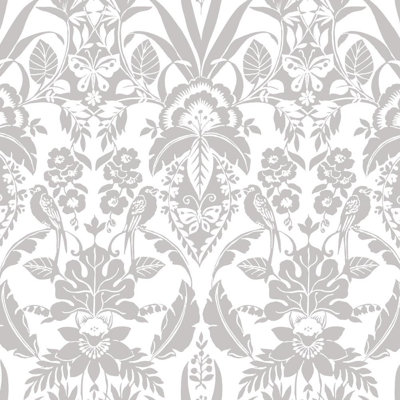 Botanical Damask 27' L x 27" W Spray and Stick wallpapers 