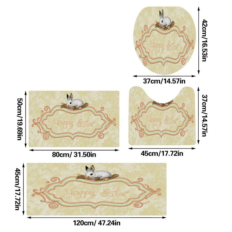 Ensemble de tapis de bain White Bunny