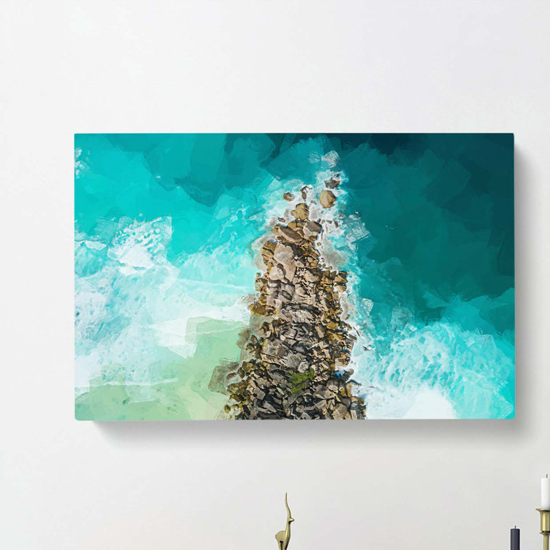 Anse Cocos In The Seychelles In Abstract - Wrapped Canvas Print, 50cm H x 76cm W x 3cm D