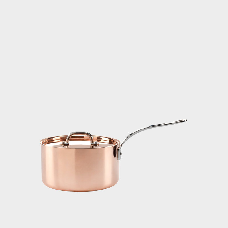 Samuel Groves Copper induction saucepan, with lid, 17 cm
