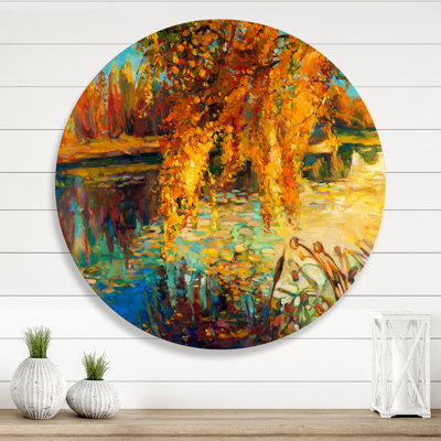 Forêt d'automne orange - reproduction d'art
