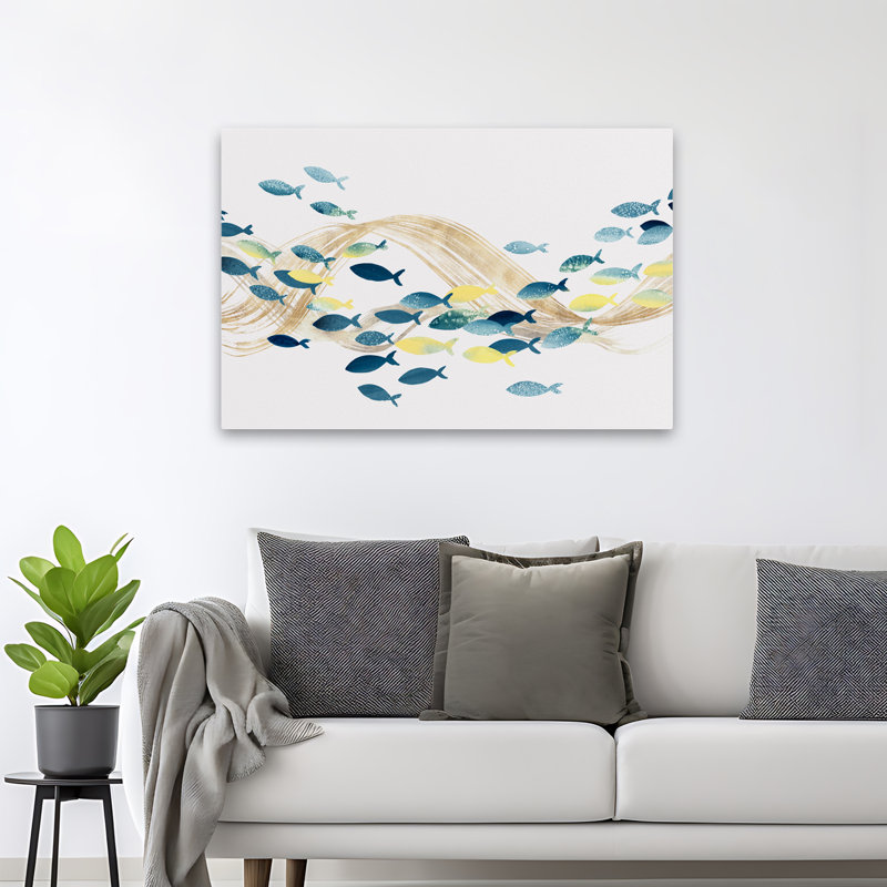 Fish And Marine  Under Water Sea Life Art, 32" H x 48" W