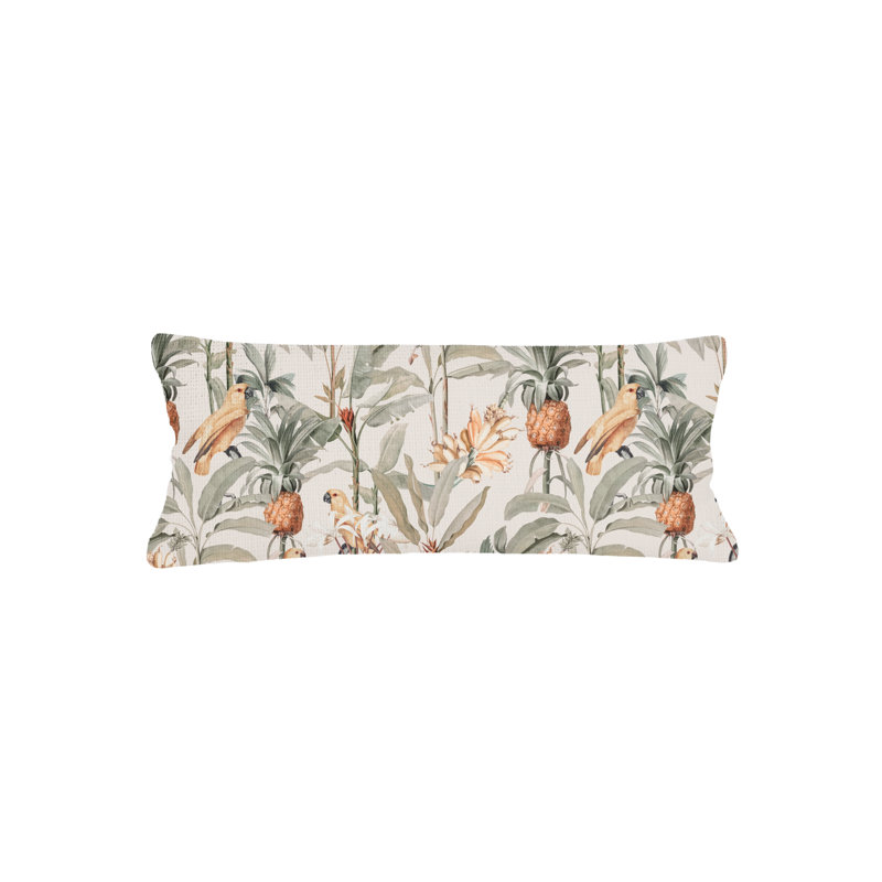 Printed Pillows Linen Floral Accent Pillow, Rectangle 14" H x 40" W, Polyester