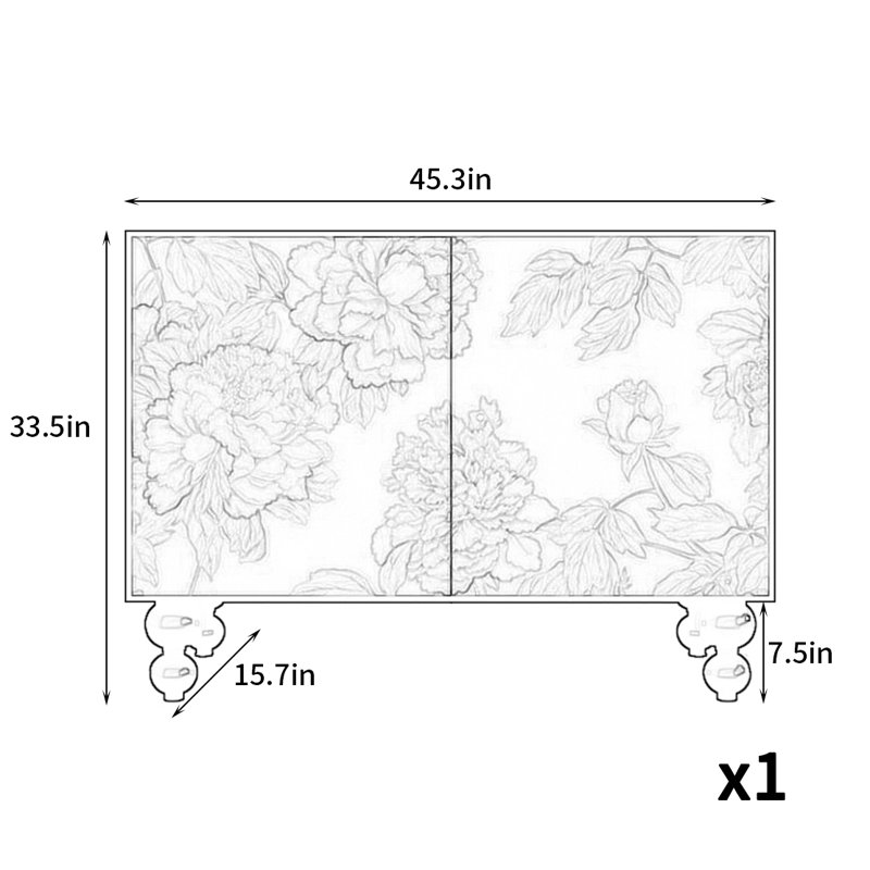 Armoire décorative exquise pivoine