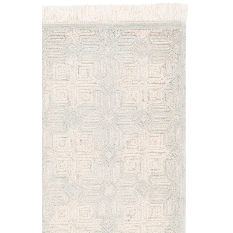 Hillyer Hand Woven Wool and Cotton Geometric Area Rug, Rectangle 3' x 5'