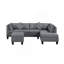 Canapé, chaise et repose-pieds 104,5 po, gris
