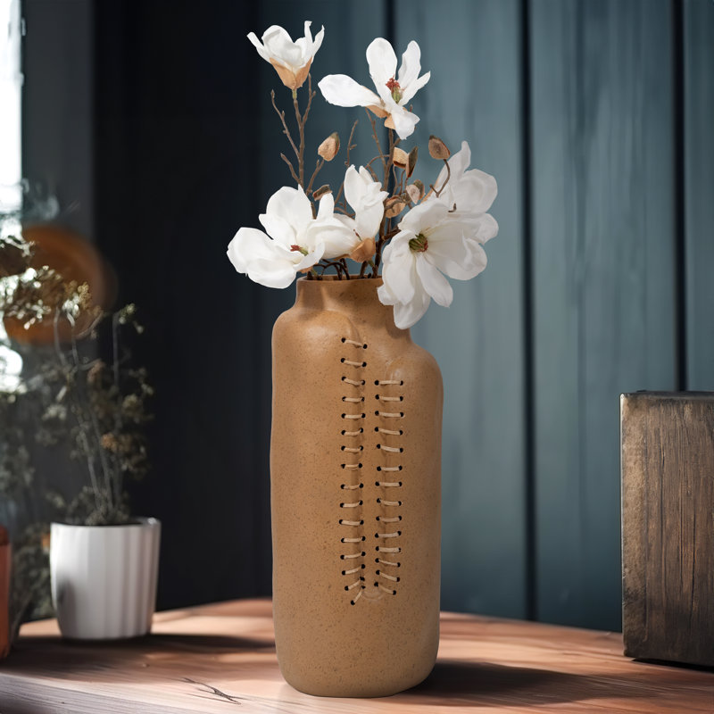 Vase Bungalow Rose Ecomix, H 18 po x l 7 po x P 7 po, Terre cuite